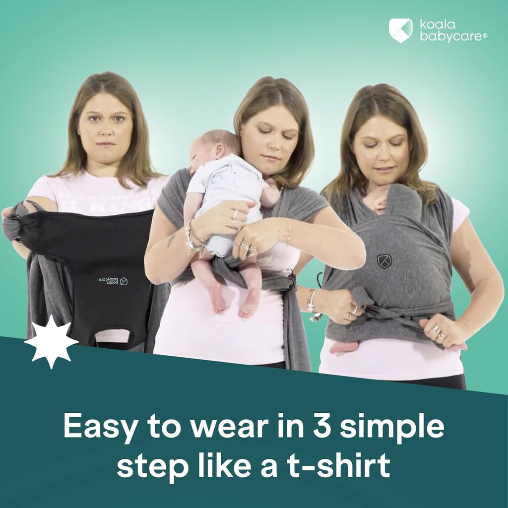 Carrier Wrap, Easy to Wear As a T-Shirt - Original Baby Carrier Newborn to Toddler - Sling One Size Fits All - Baby