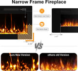 50 inches Electric Fireplace-Wall Fireplace for Living Room-Slim Fireplace Inserts/Wall Mounted with Remote