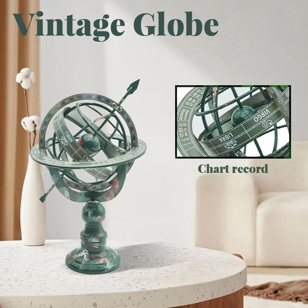 Armillary Sphere, Metal Globe Decor, The Metal Globe Decoration Features Dust-Proof and Waterproof Design That can