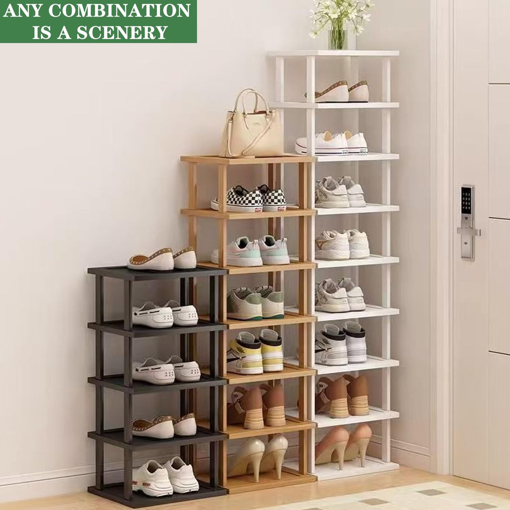 Vertical Shoe Rack, Tall Narrow Shoe Shelf Organizer Entryway Shoe Storage
