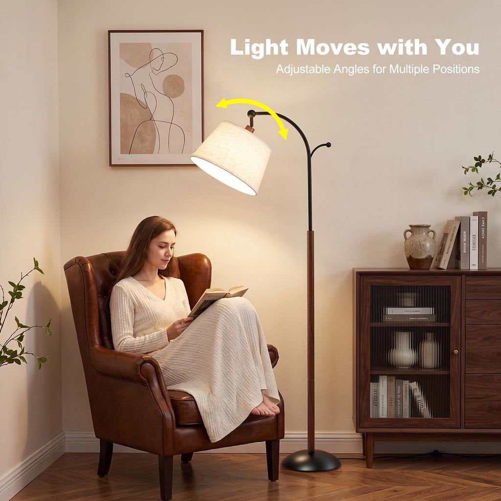 Floor Lamp, 9W 850lm Smart LED Arch Floor Lamp - Black Base