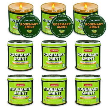 Rosemary Mint Scent Candles 9-Pack | 3oz Aromatherapy Candles | Made with Various Plant-Based Essential Oils and