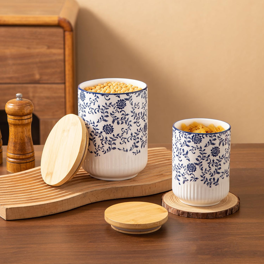 2 Pcs 36/18 oz Ceramic Canisters Sets