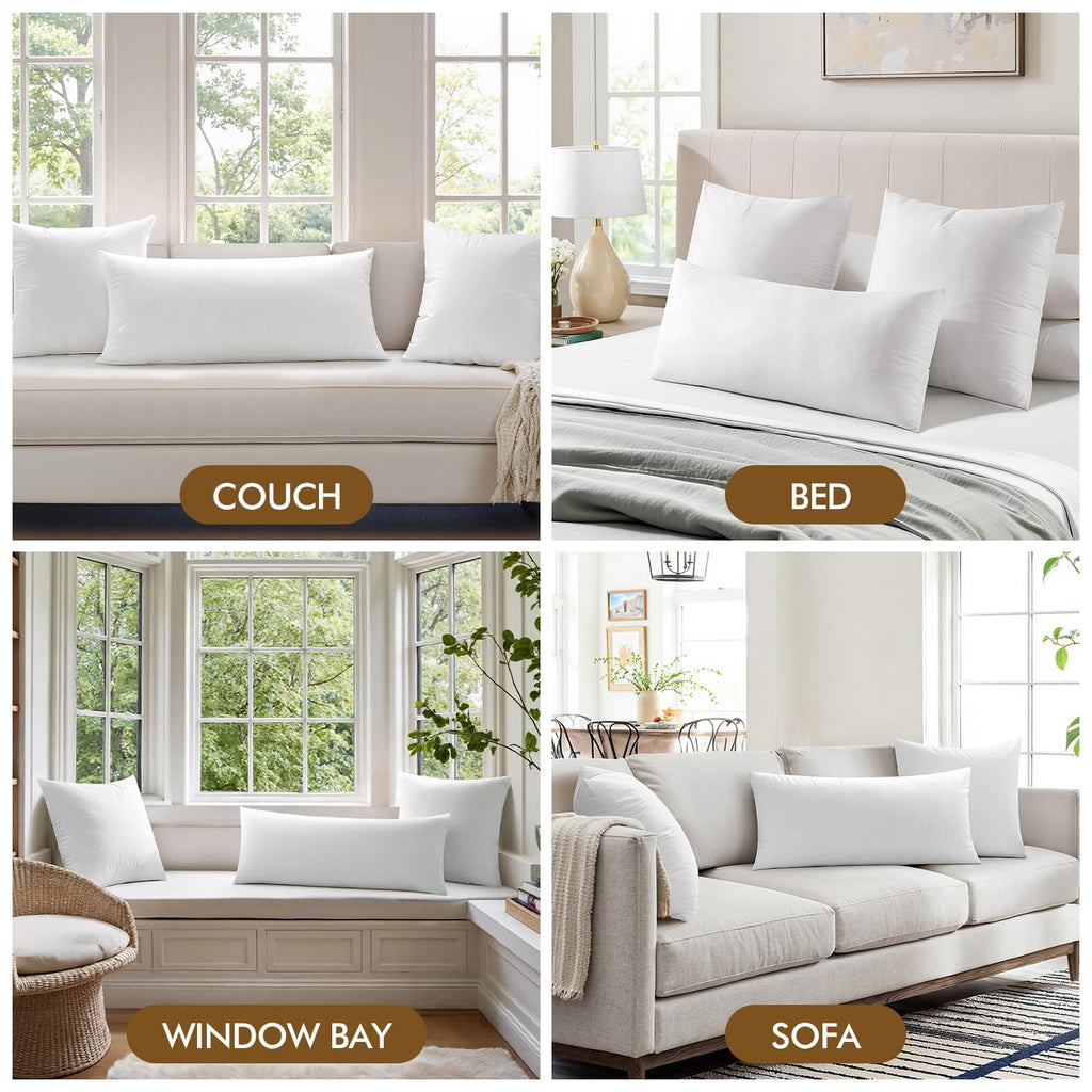 14x36 Inch Pillow Insert, Throw Pillow for Bed Sofa Couch