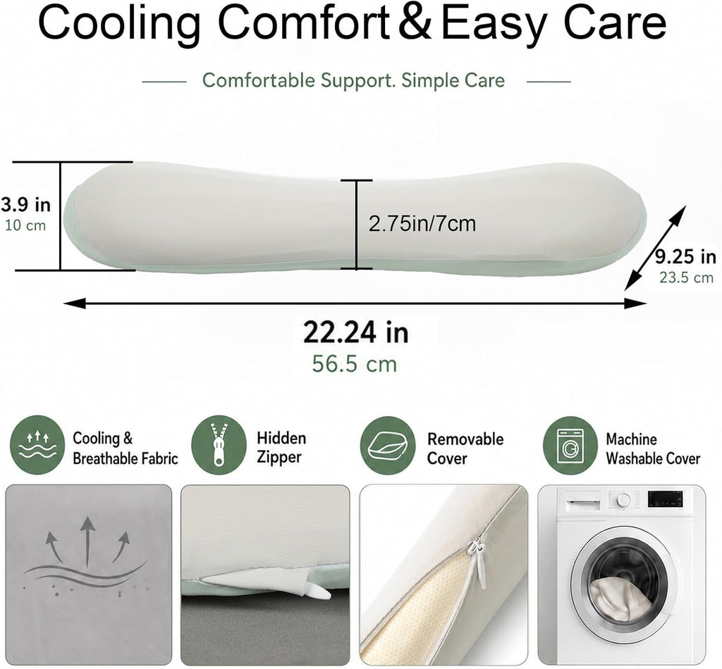 Lumbar Support Pillow for Bed, Memory Foam Lower Back Pillow for Sleeping | Ergonomic contour fits under the lower