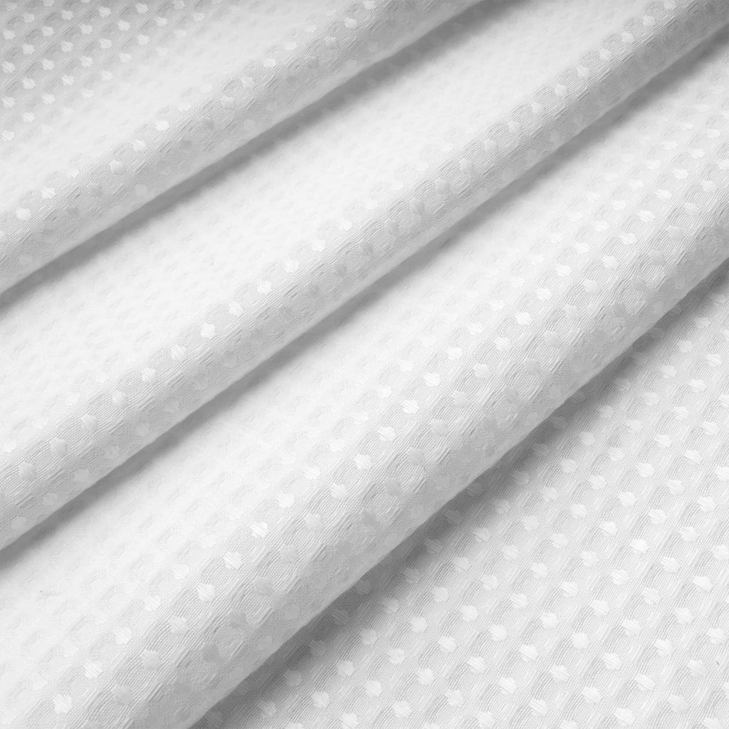 48 x 72 Waffle Weave Shower Curtain with Snap-in Liner Set White