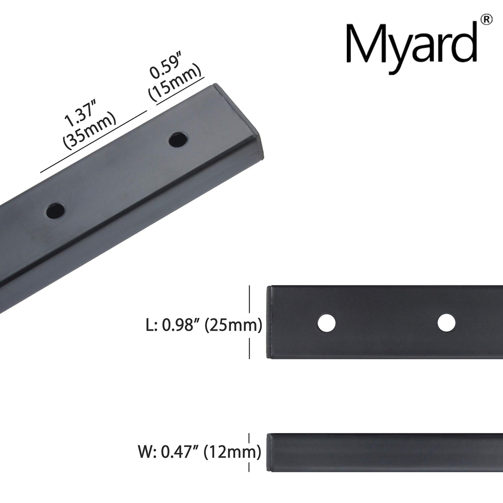 32-1/4'' Traditional Rectangular Iron Deck Balusters, Matte Black