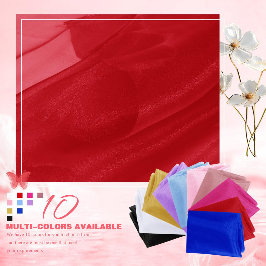Red Sheer Organza Fabric by The Yard 60" Wide (2 Yards)