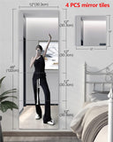 Shatterproof Wall Mirror Full Length , Acrylic Gym Mirrors , Extra Thick: 0.12 inch, 12 x 12 inch x 4 Pcs, Workout