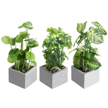 Artificial Plants Indoor, Set of 3 Small Fake Potted Plants, Faux House Plant Decor