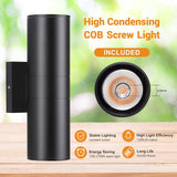 Outdoor Wall Lights 2 Packs, Integrated LED Cylinder Up Down 12W 2700K Modern Aluminum Light