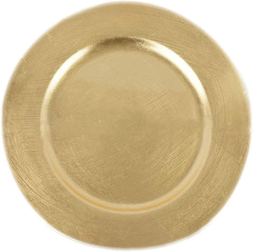 13-Inch Gold Metallic Charger Plates Set of 12 Dinner Chargers (12-Pack)