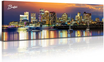 Boston Skyline Wall Canvas Prints, 13.8"x45.3"