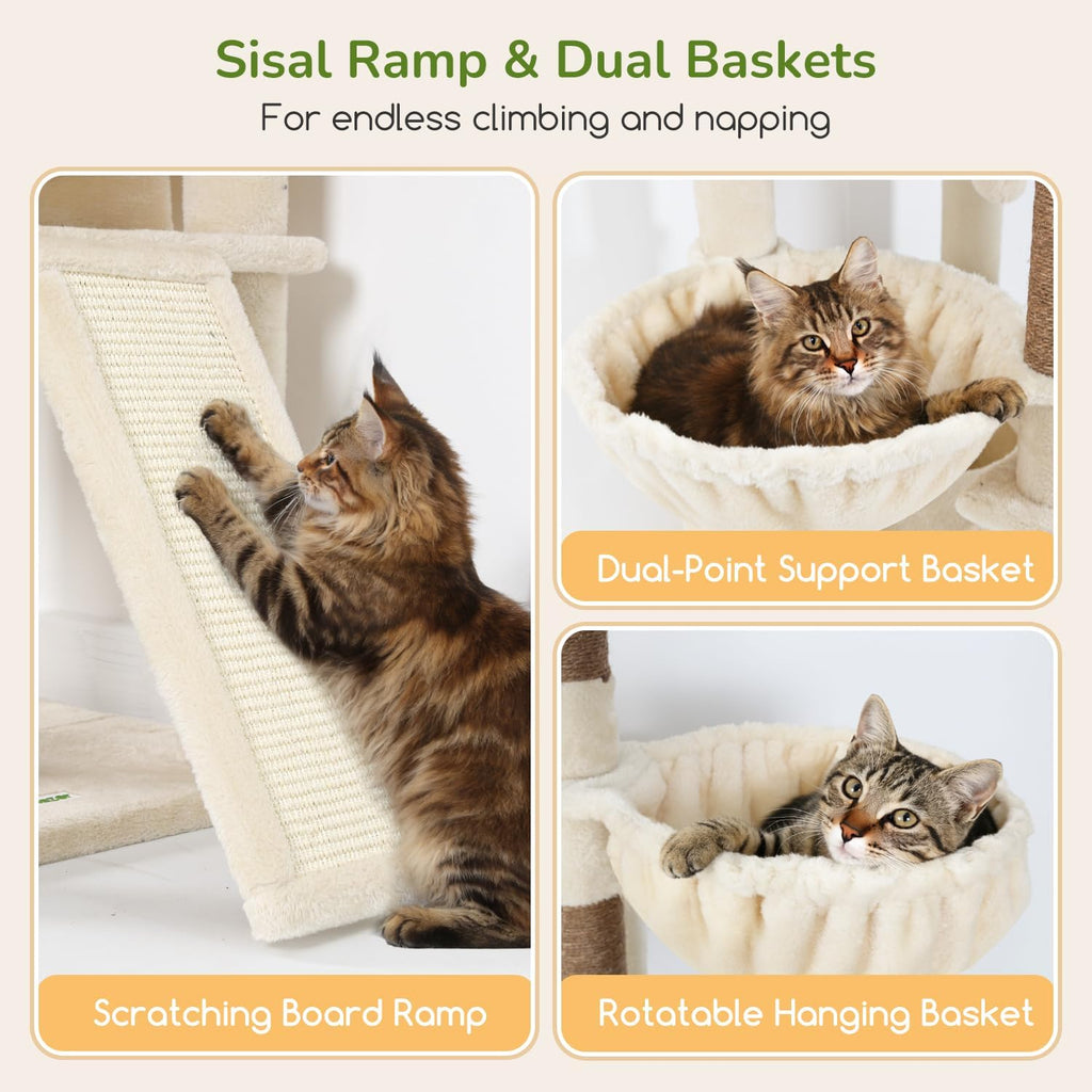 80in Tall Extra Large Heavy Duty Corner Cat Tree Tower
