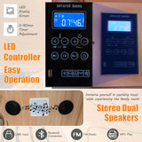 Infrared Home Sauna Room 1 Person Hemlock Wooden Indoor Dry Sauna，Low EMF 1200W/110V Heaters Panels,LCD Control
