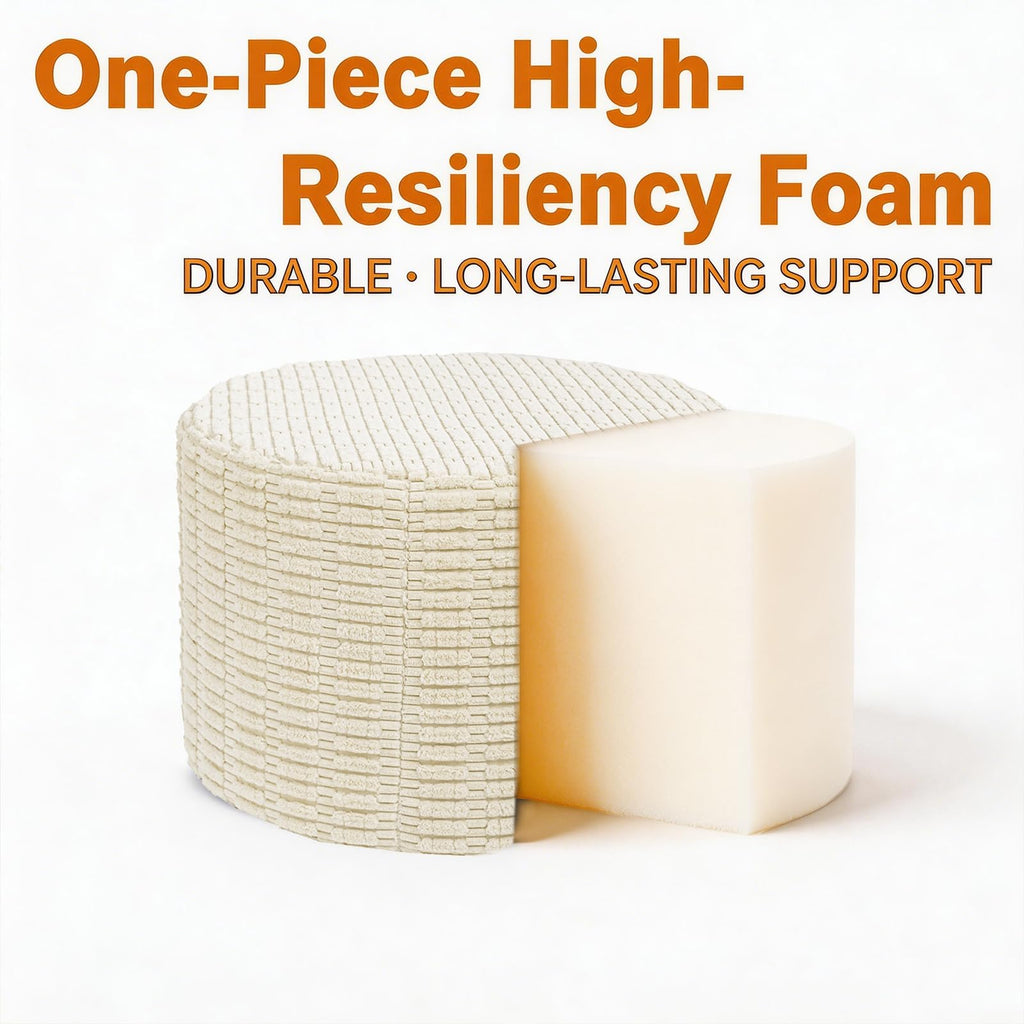 Supportive Boucle Pouf Ottoman Foot Rest Elevate Your Living Room Decor with Lightweight Pouf Filler Modern Foam