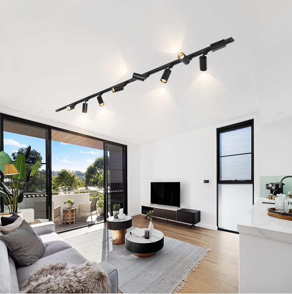 LED Track Lighting Kit with 3.3FT H Type Track Lighting Rails and Floating Canopy Connector, Modern Kitchen