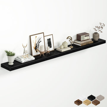 67 Inch Floating Shelves for Wall, 8 Inch Deep Wall Mounted Wood Shelves with Invisible Brackets Storage Decor