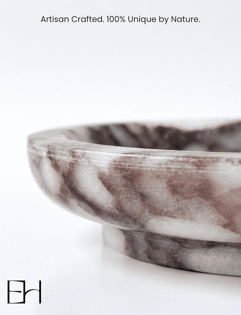 Marble Jewelry Dish 5.5 Inch Round Stone Ring Key Tray