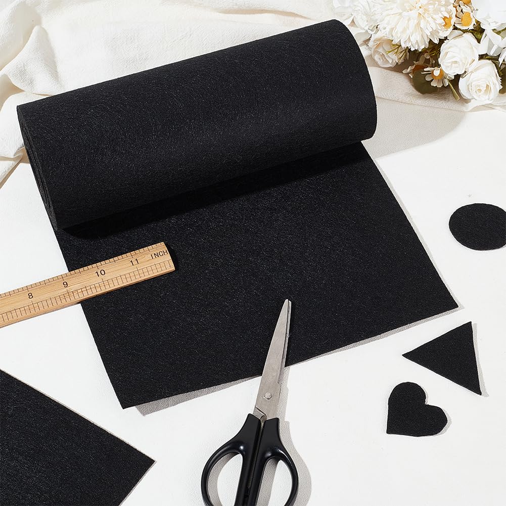 118x9.4inch Felt Fabric Roll, Black Craft Felt Fabric Polyester Felt Roll for Felt Table Mats, DIY Craftwork, Sewing