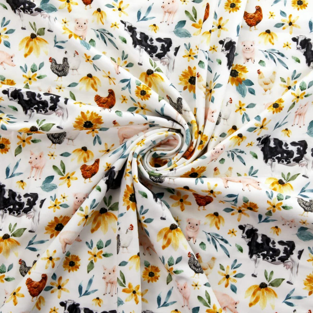 Black Cow DBP Fabric - Double Brushed Polyester 4 Way Stretch - 1/2 yard