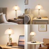 Crystal Table Lamp,Dimmable Bedside Lamp with ON/Off Switch Modern Glass Lamps Bedroom Living Room Decor (1PACK)