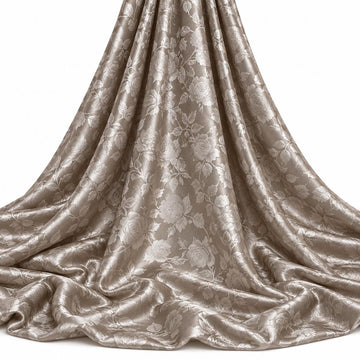 Designz 58" Wide Satin Jacquard Rose Brocade Fabric - 100% Polyester, Ideal for Dresses, Lingerie, and Tablecloths
