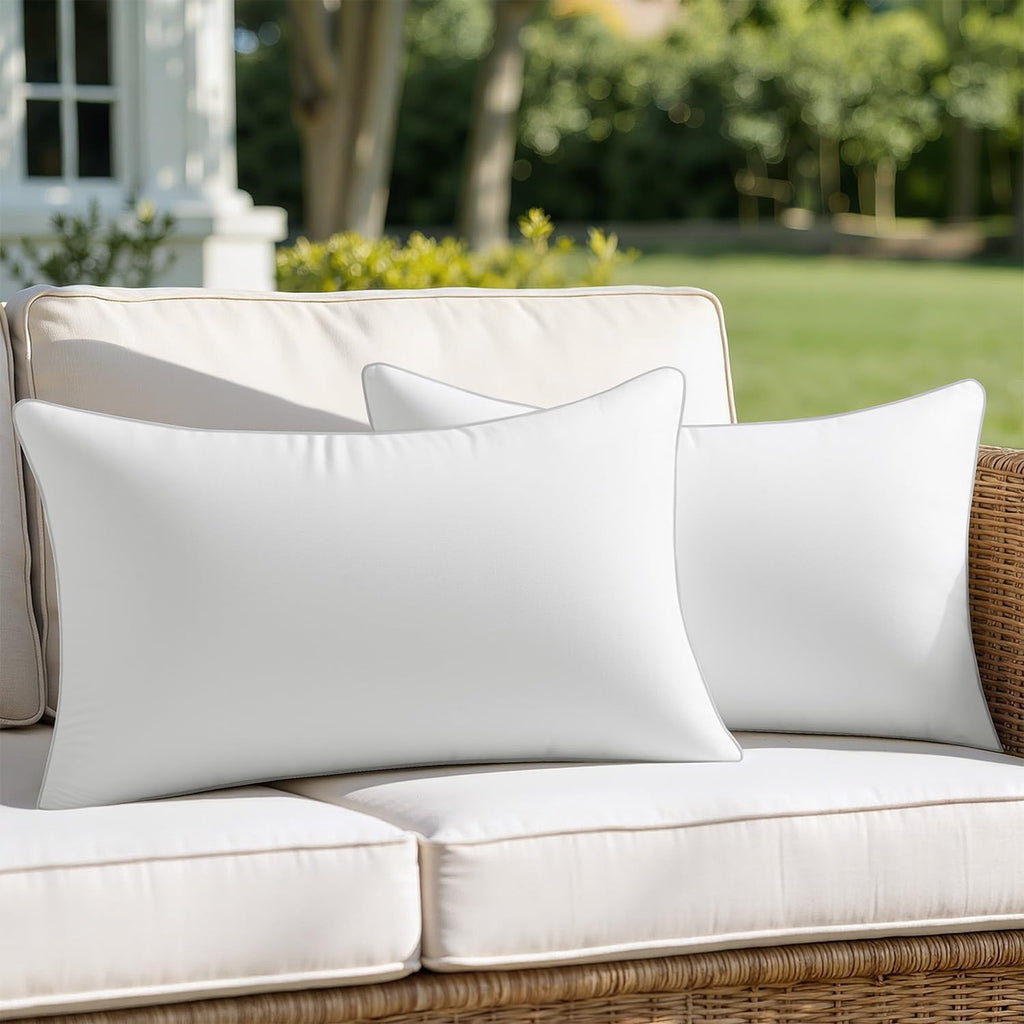 12x20 Outdoor Rectangle Pillow Inserts Sofa Garden - Set of 2