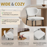 Upholstered Dining Chairs Set of 2 Modern Chenille Dining Room Chairs Wide Cushion with 58D Memory Foam Ergonomic