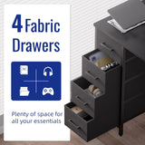 32 Inch Computer Desk with 4 Drawers Small Office Desk Bedroom Study Writing Simple Modern Computer Table Black