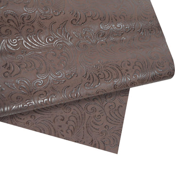 Tooled Faux Leather Western Cowboy, 54"x12" Floral Embossed Vinyl, Craft DIY and Upholstery Textured PU Pleather