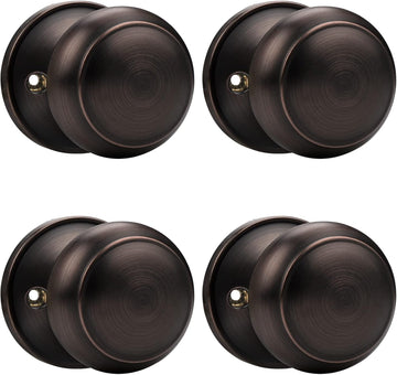 Dummy Door Knobs Dummy Door Handles for Closet French Doors, Single Side Inactive Door Knobs Interior, Oil Rubbed