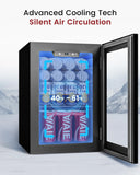 24 Cans Beverage Refrigerator Cooler - Mini Fridge with Digital Temperature Cont