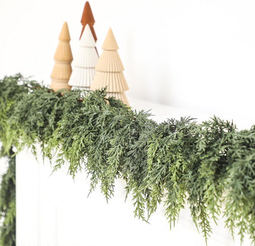 2 Pcs 9 ft Artificial Christmas Cedar Garland