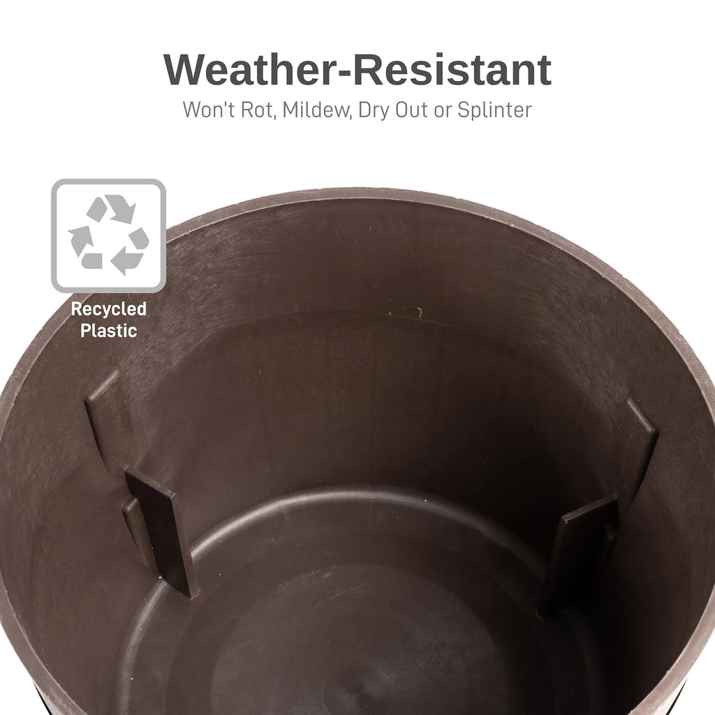 Better Barrel 2-Pack, 24-Inch Outdoor Planter, Walnut - Rustic Whiskey Barrel Style Heavy-Duty Resin Pot with Rusting