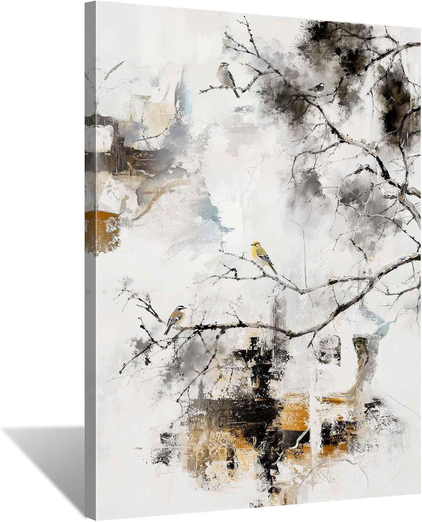 Abstract Canvas Wall Art Extra Large Modern Decor | Pictures Office Oversized Vertical Artwork for Walls Retro Wabi