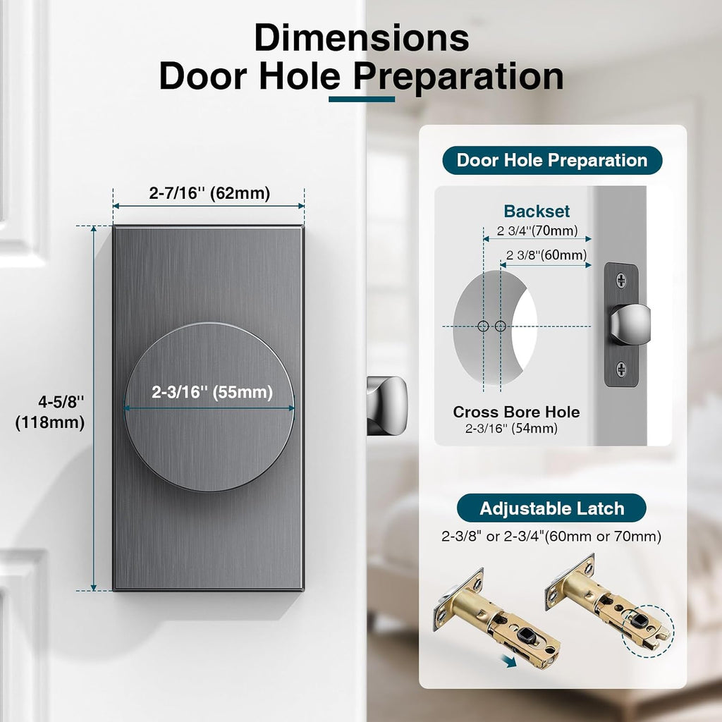 Privacy Satin Chrome Door Knobs