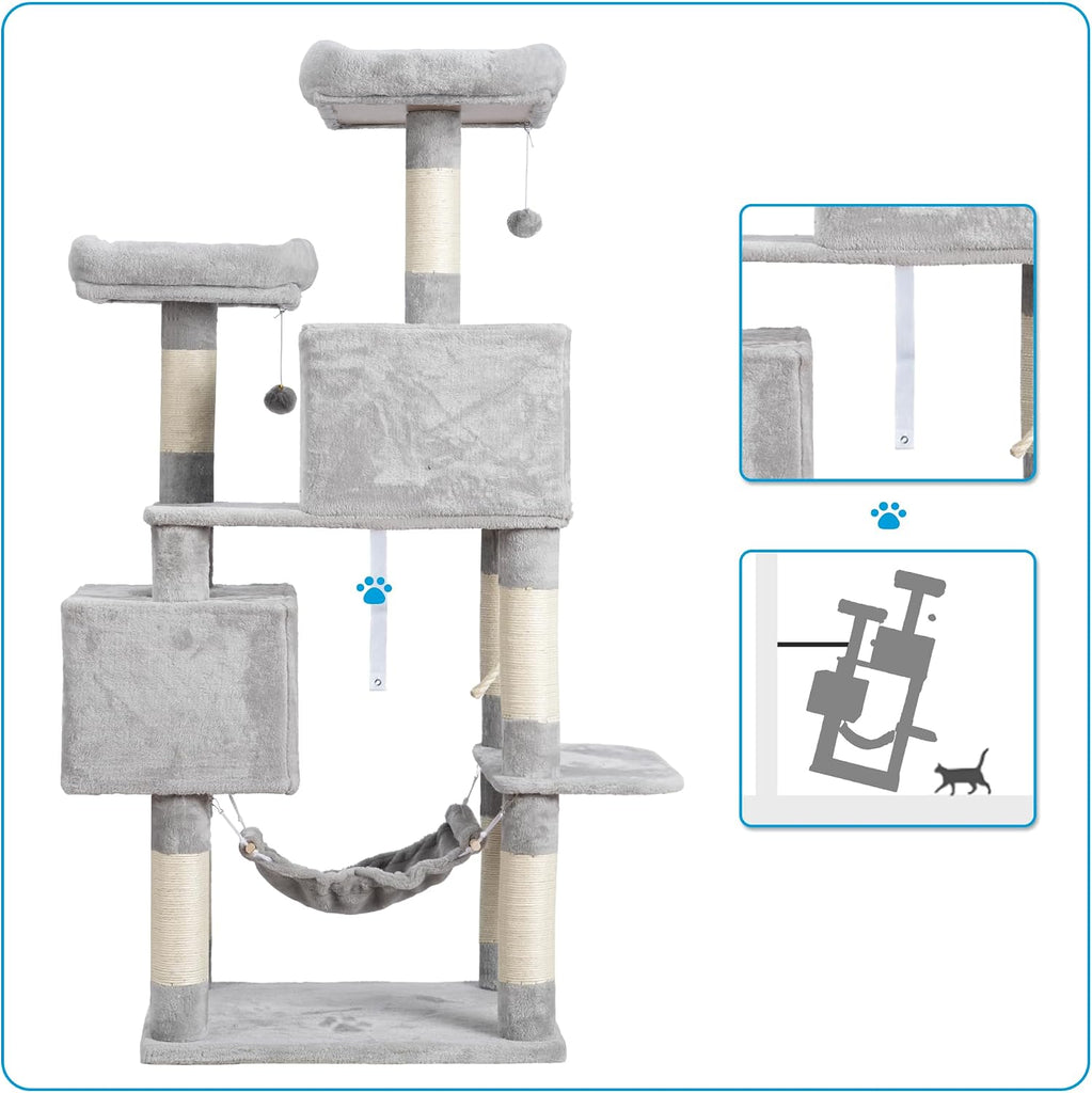 Cat Tree Tower with Sisal Scratching Posts, Big Condo