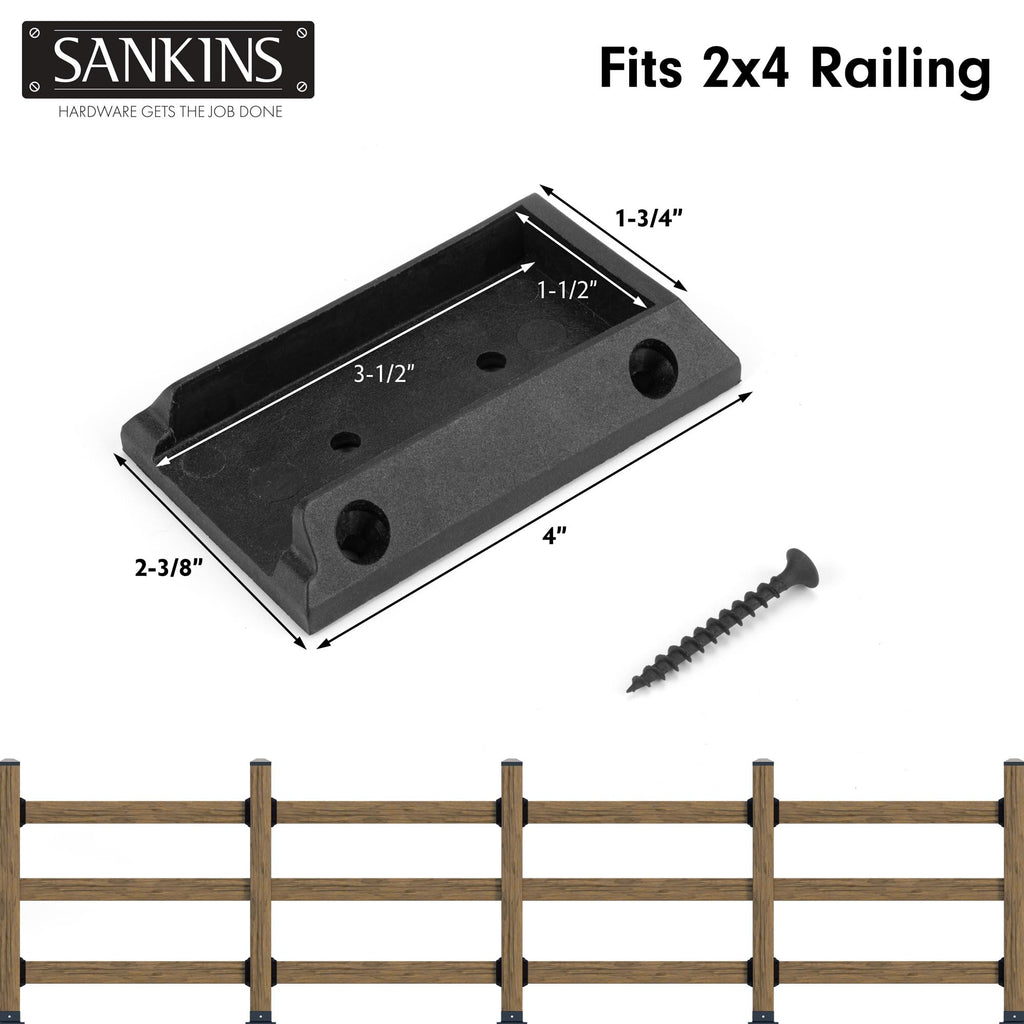 40pcs Deck Railing Bracket Connectors for 2x4, Deck Railing Kit Durable PP Plastic, Brackets for Connection of Wooden
