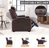 ANJ Power Home Theater Seating Recliner Chairs, PU Leather Recliner with Cup Holder