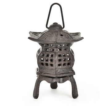 Cast Iron Lantern, Rustic Brown - Palace Hanging Candle Holder