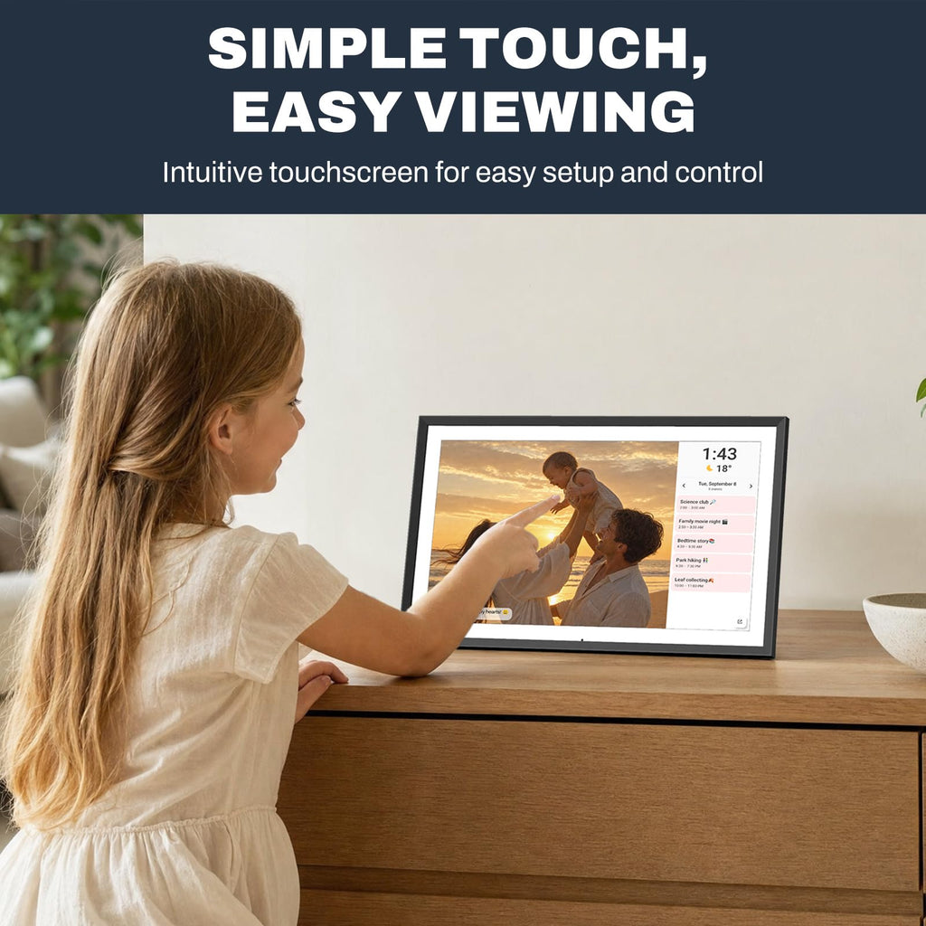 15.6" Digital Picture Frame, Touchscreen Large Display, 32GB