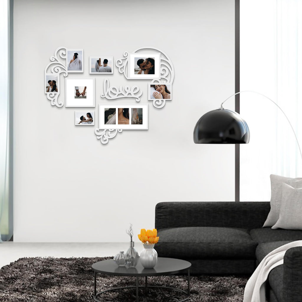 Photo Frame | Plaque College Frame - Valentine Wall Decoration Combination - White PVC Picture Frame Selfie Gallery