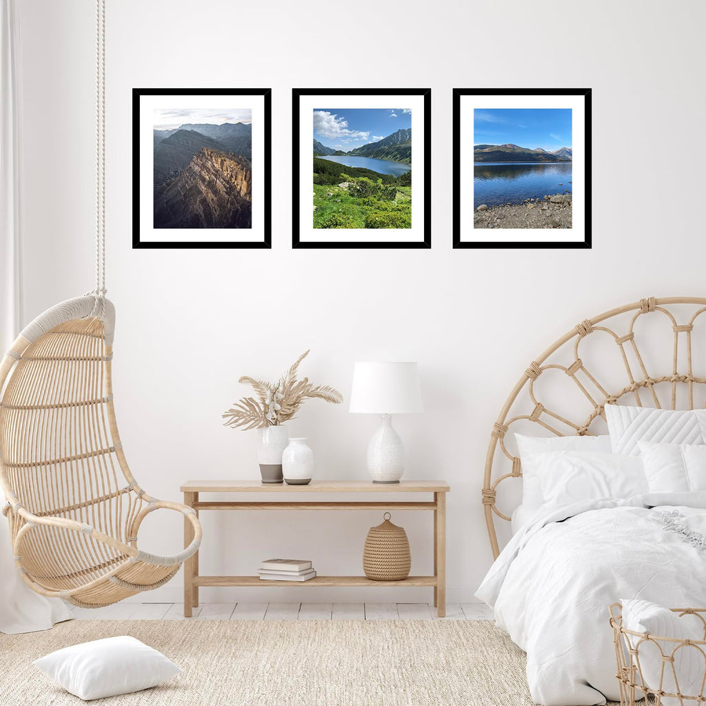 20x24 Picture Frame with 16x20 Mat Set of 3, Display Photo 16x20 with Mat or 20 x 24 Without Mat, Wall Hanging Large