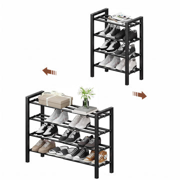 Expandable Shoe Rack, Heavy Duty Metal Shoe Organizer for Closet