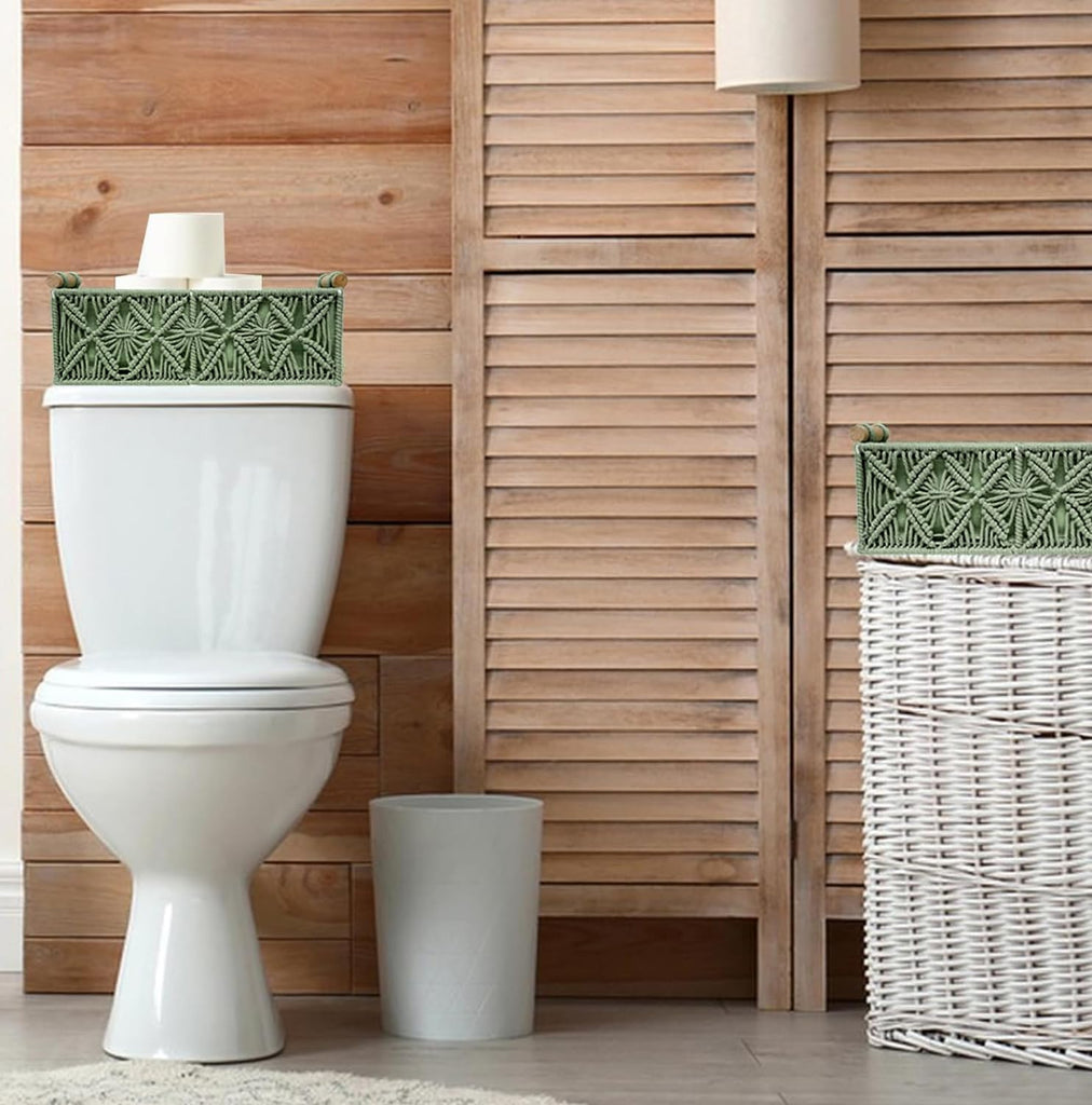 Boho Decor Basket for Toilelt Paper Storage Baskets for Organizing