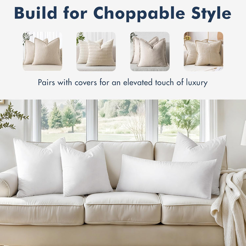 20x20 Pillow Inserts Feather Down Throw Pillows - Set of 2