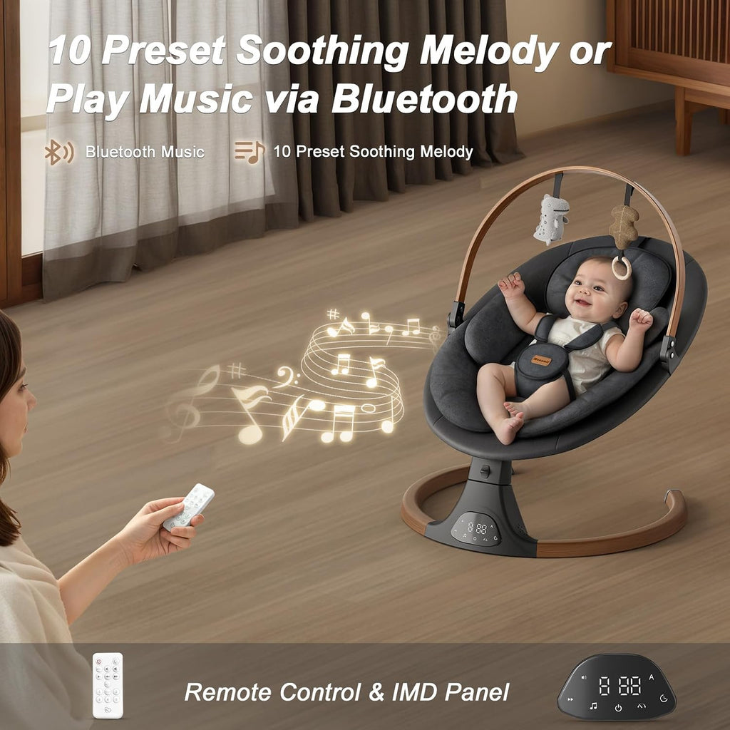 Baby Swings for Infants, Bluetooth Infant Swing with Music Speaker