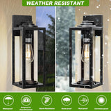 16inch Large Outdoor Wall Lights - 2 Packs Modern Black Exterior Light Fixture with Clear Glass Shade