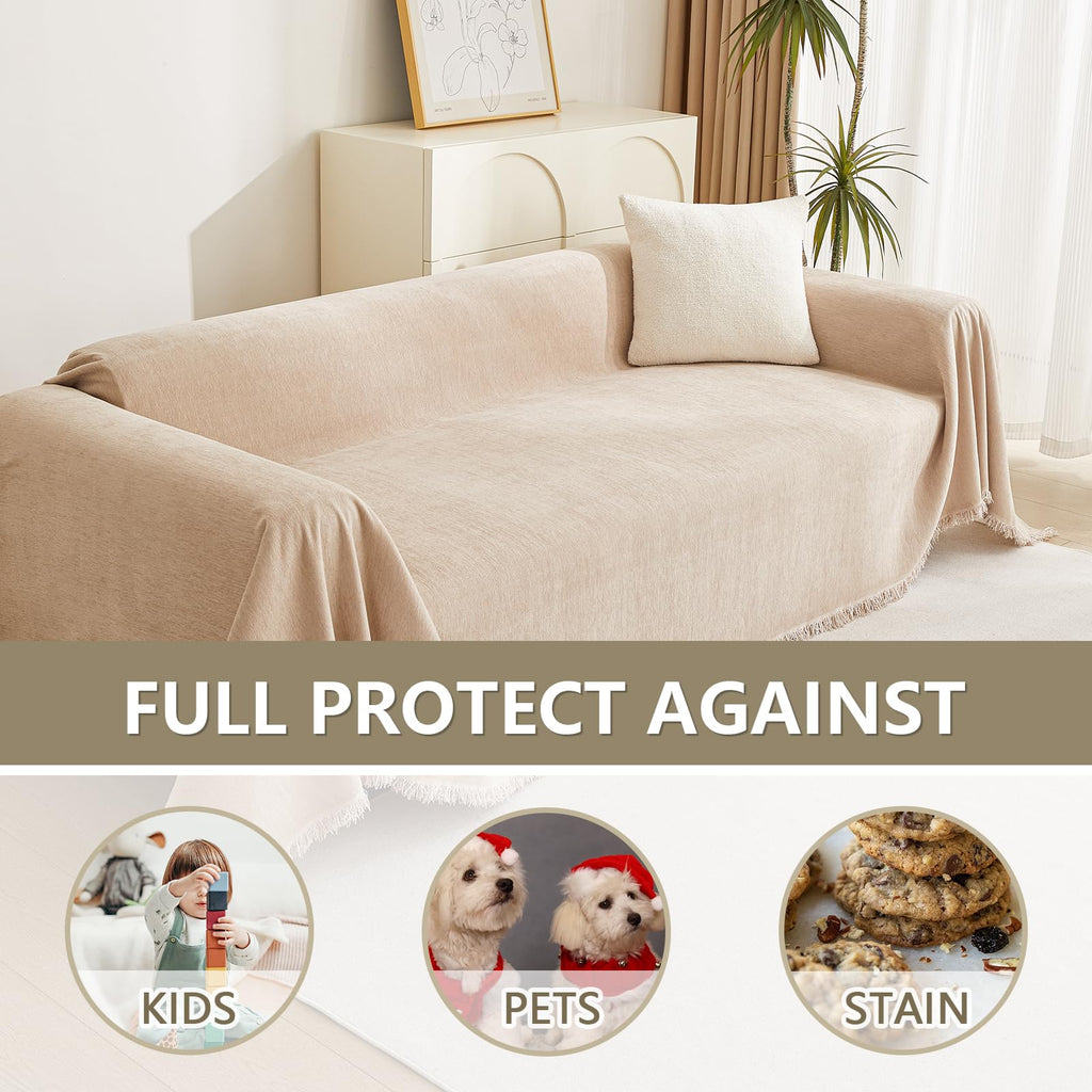 Couch Cover 2 Cushion Sofa with Tassel Chenille Sofa Covers for 2 Cushion Couch Sofa Slipcovers for Sectional l